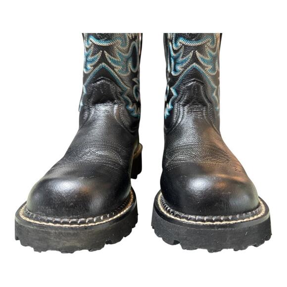 Ariat Fatbaby Western Cowboy Boot Black Leather Women size 7 - Picture 3 of 7